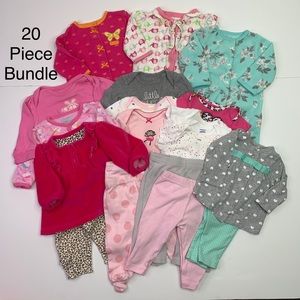 Baby Girl Bundle. 20 piece set. 0-3 month. Carter Gerber Small Wonders